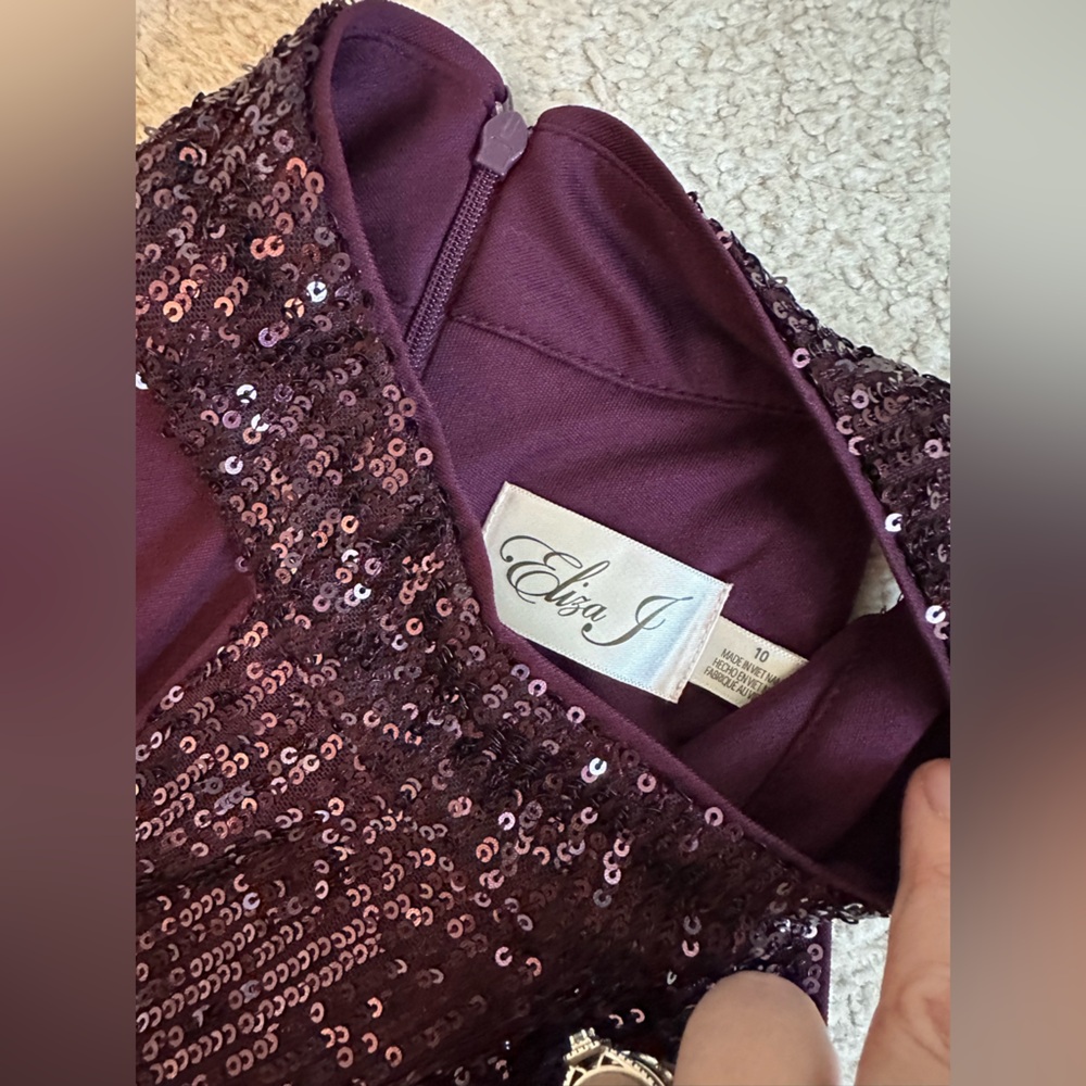 Eliza J Burgundy Sequin Dress - Picture 3 of 7